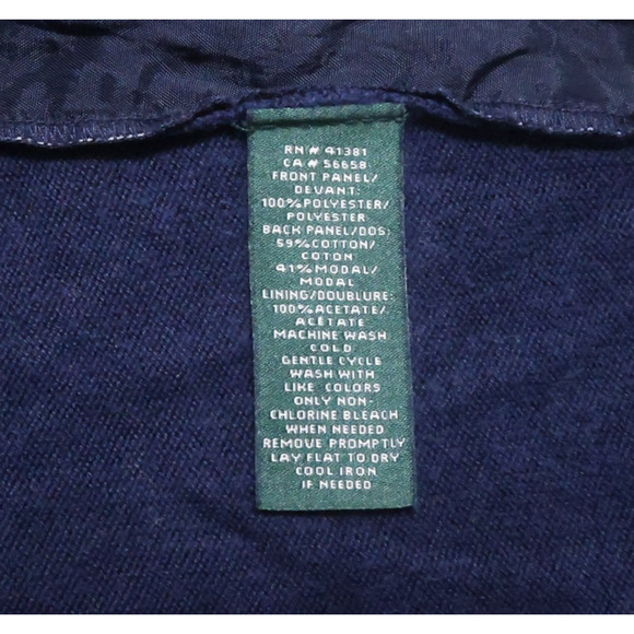 Lauren Ralph Lauren Women's Navy Knit Back Patten Front Sz L Shift Elegant Dress - Picture 7 of 9